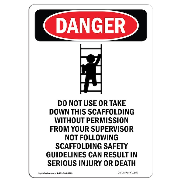 Safety Sign, OSHA Danger, 24" Height, Aluminum, Do Not Use Or Take, Portrait
